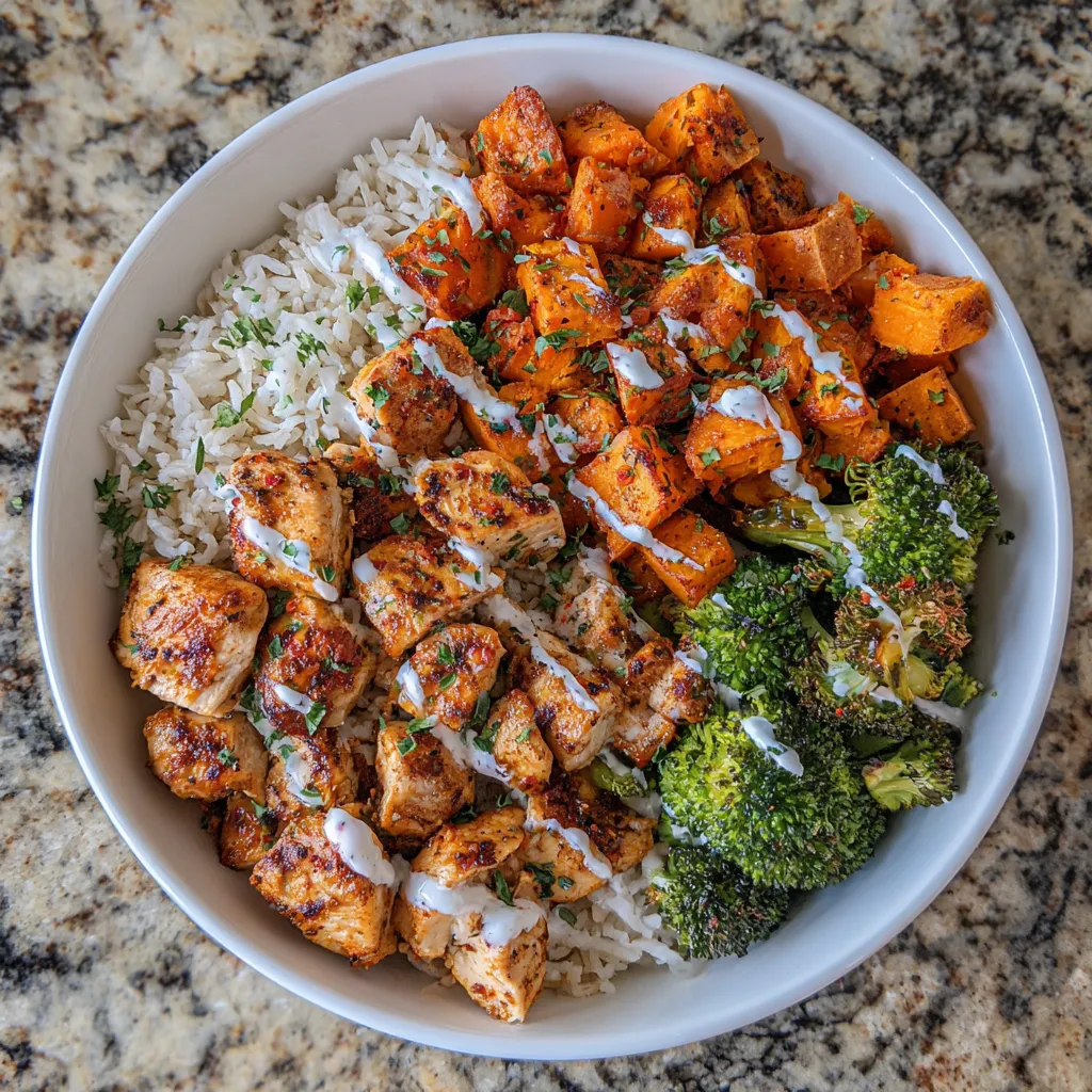 Sweet potato chicken bowl