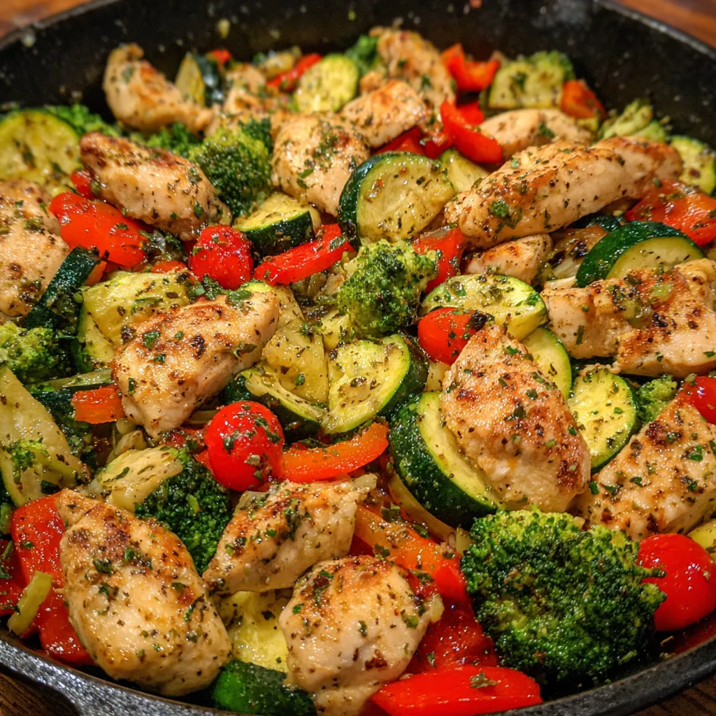 One pan chicken and vegetables