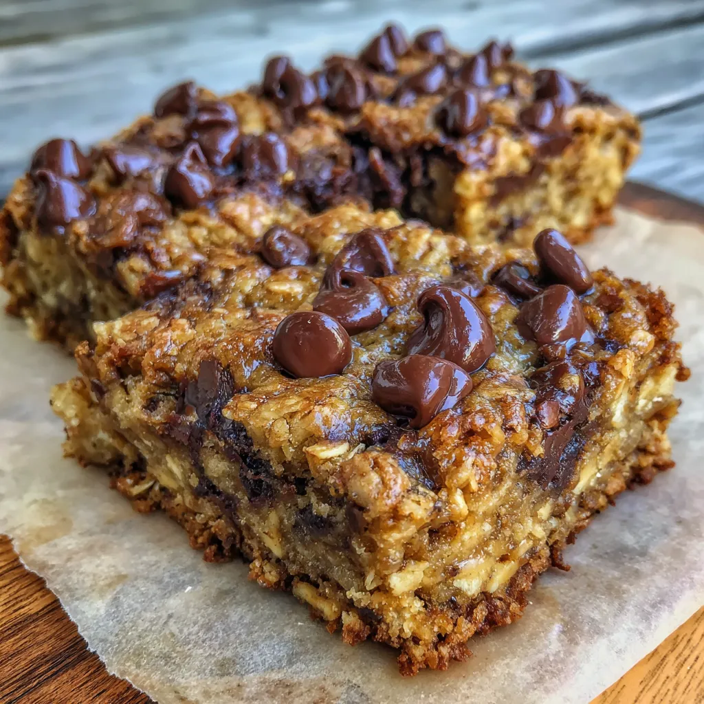 Healthy chocolate chip oatmeal bars