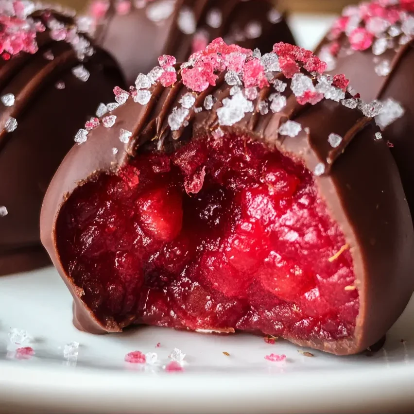 Frozen chocolate raspberries