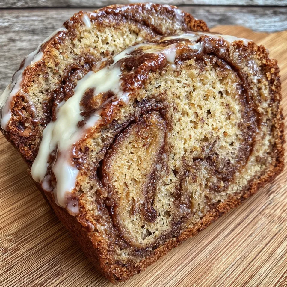 Banana bread with cinnamon swirl