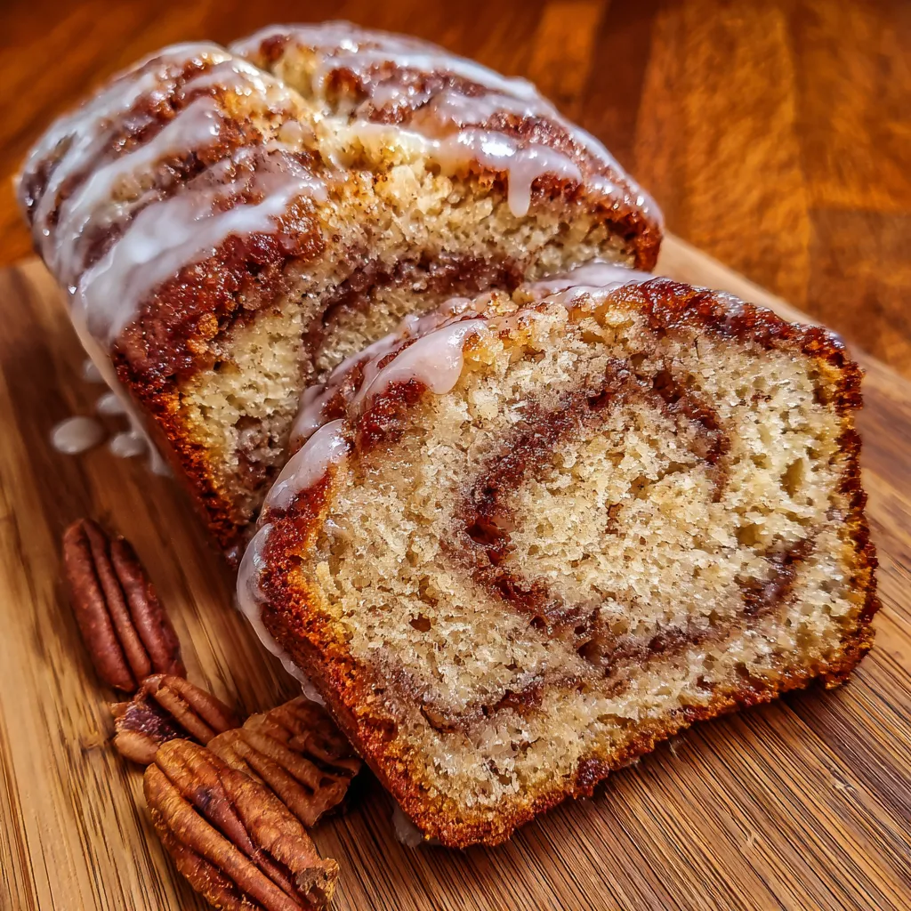 Glazed banana bread loaf