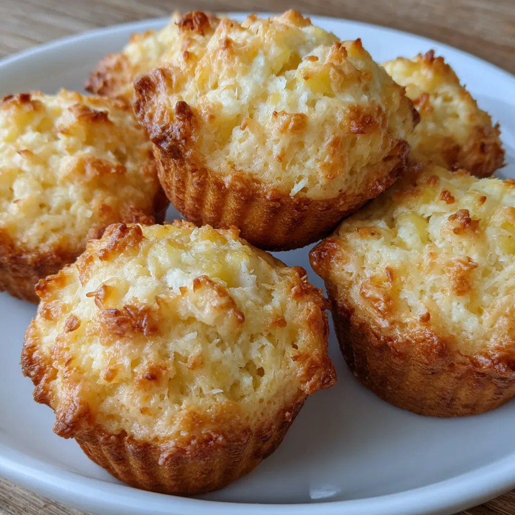 Pineapple coconut muffins close-up