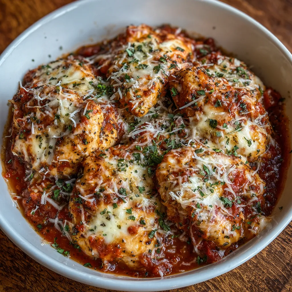 Cottage cheese chicken parm bowl