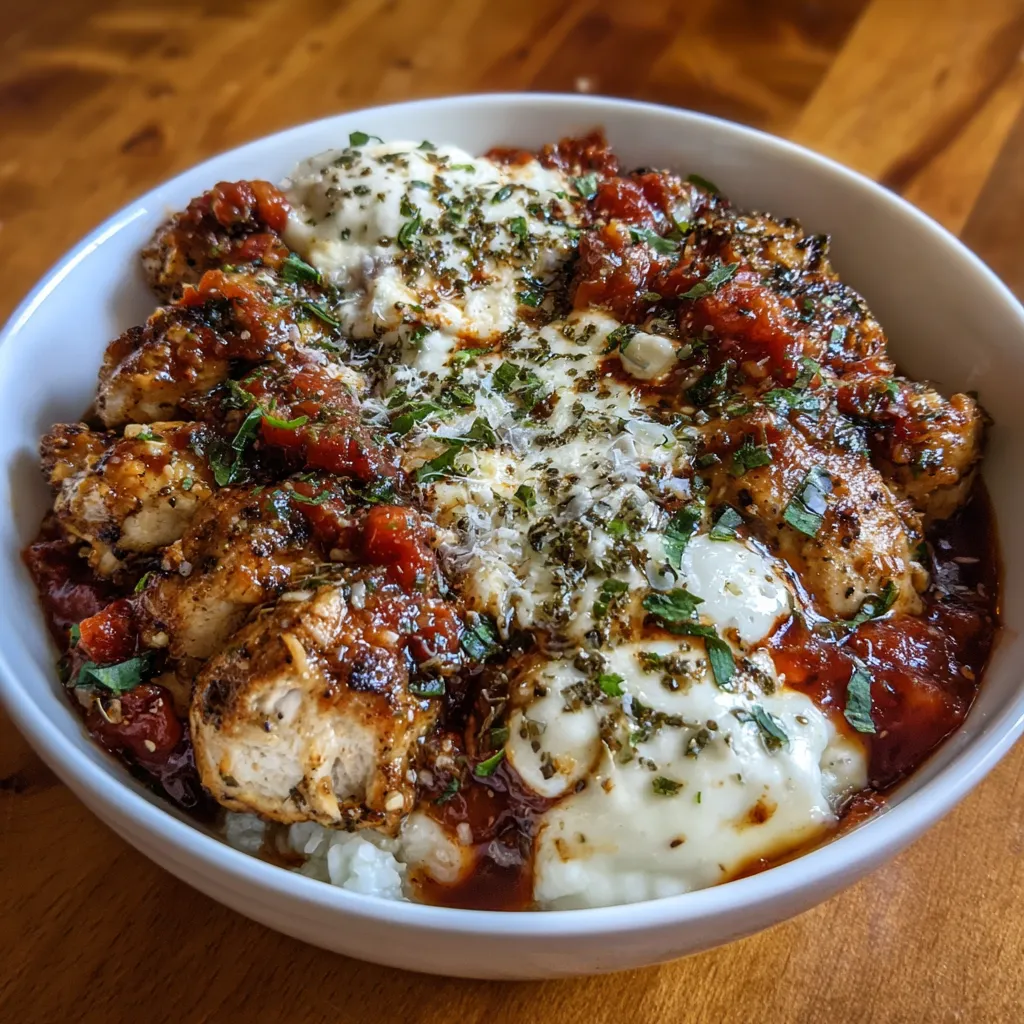 High protein chicken parmesan bowl