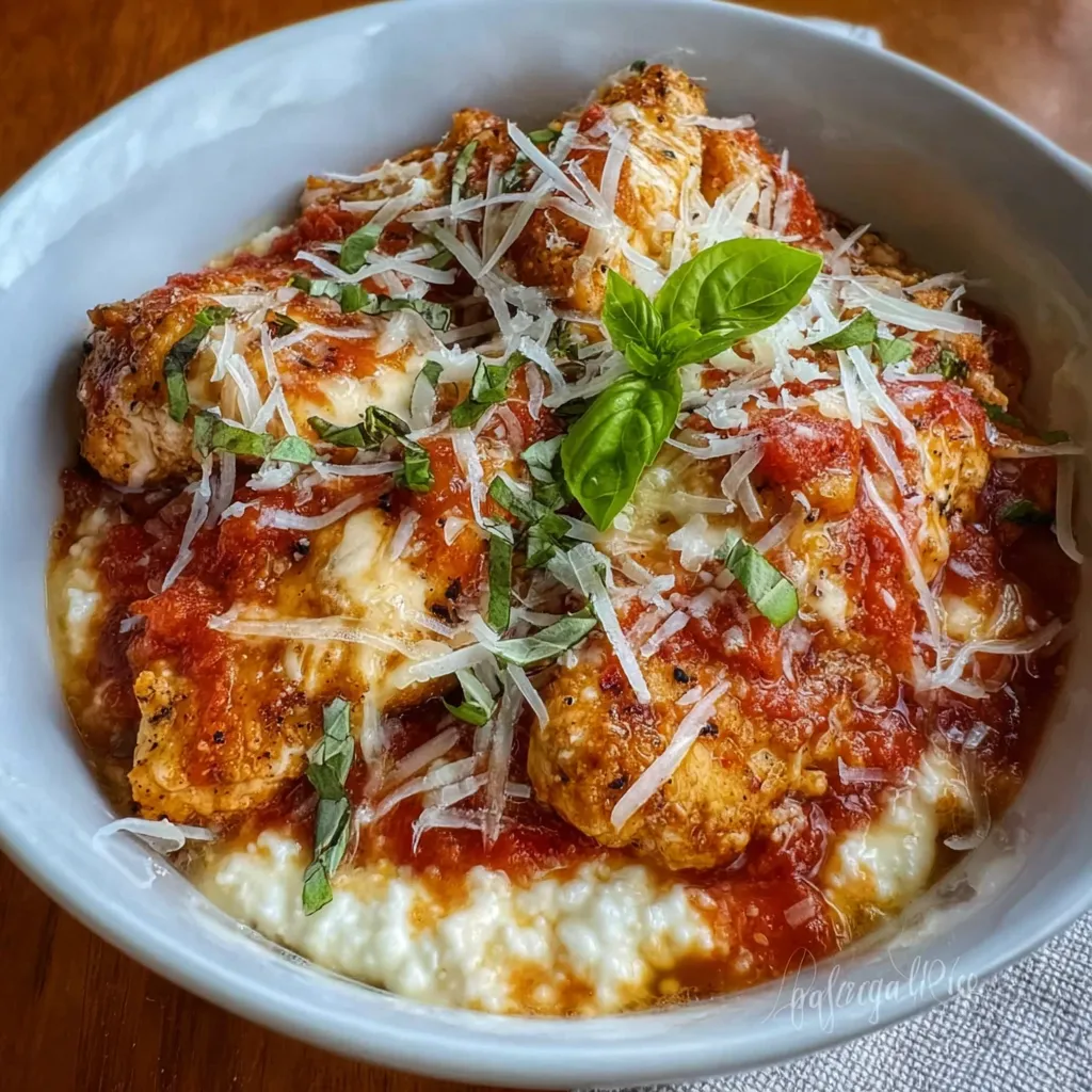 Healthy chicken parmesan bowl