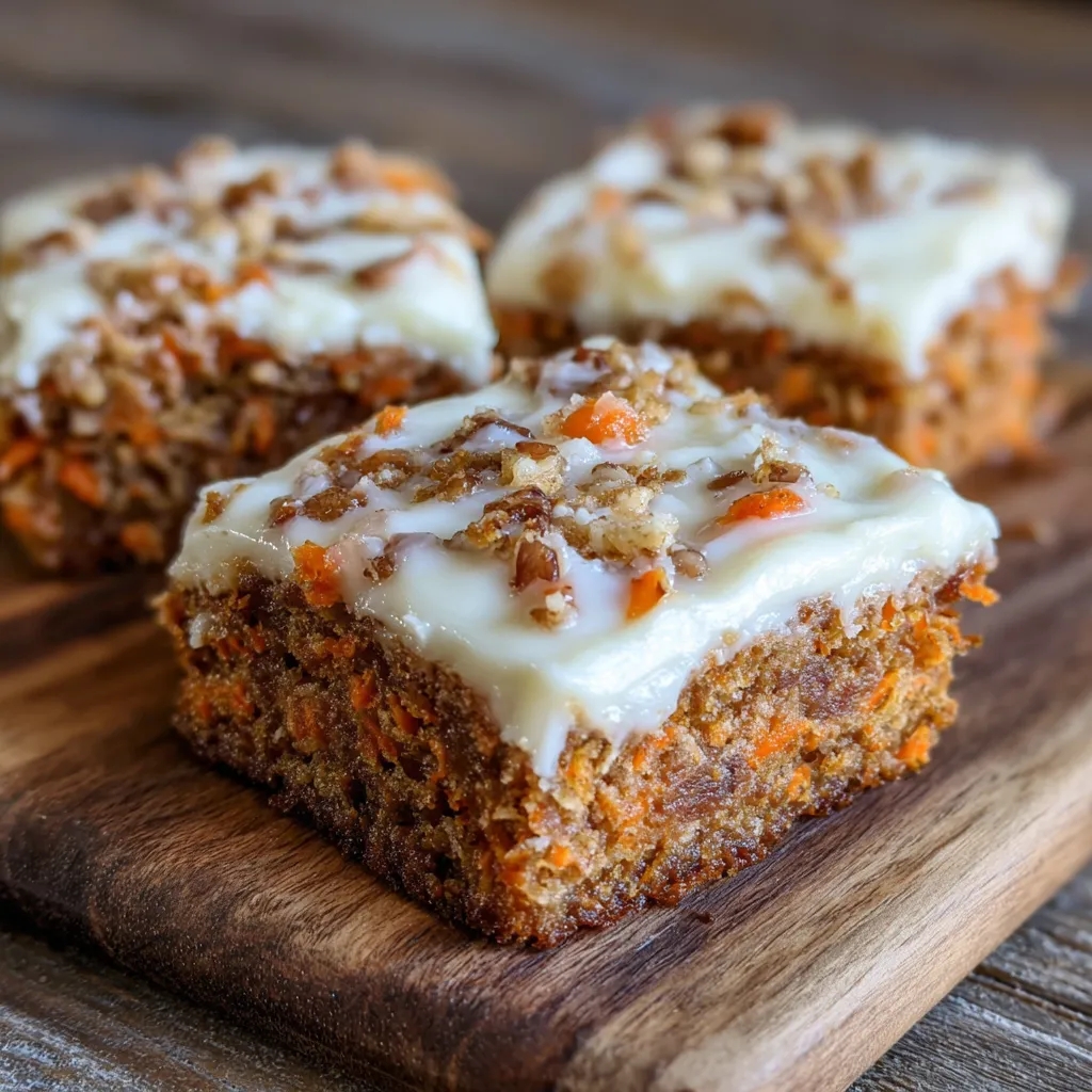 Sliced carrot cake bars