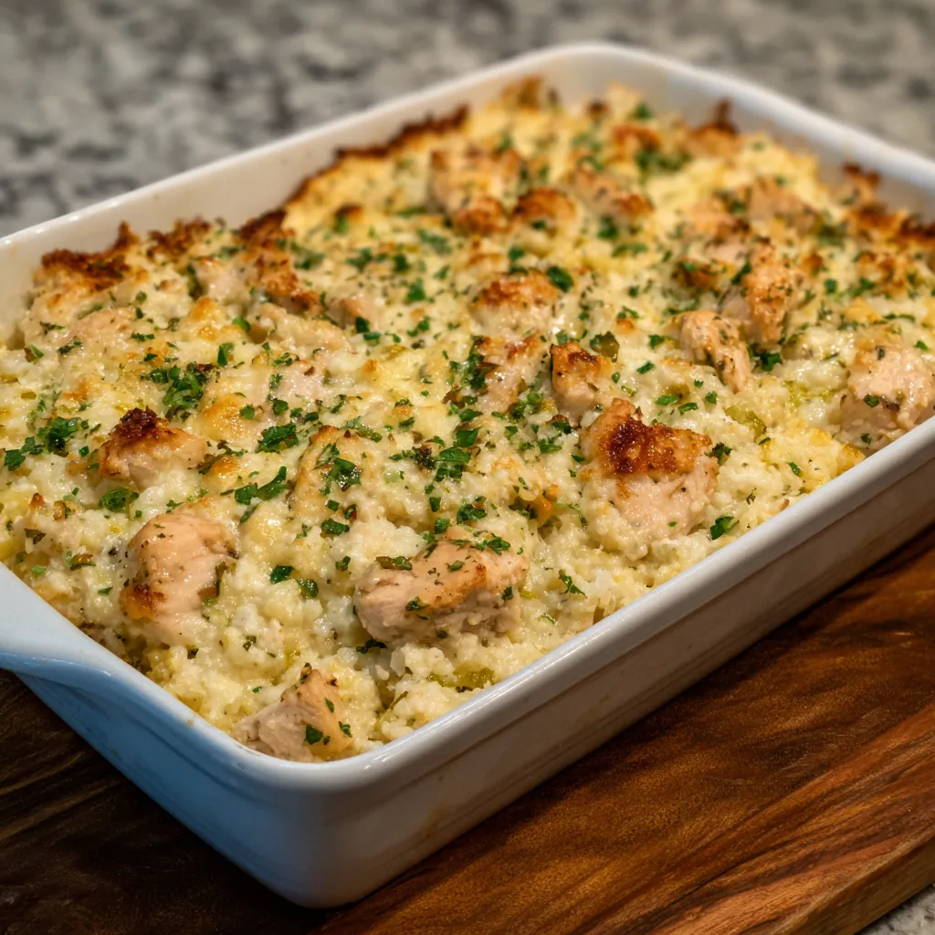 Healthy chicken cauliflower bake