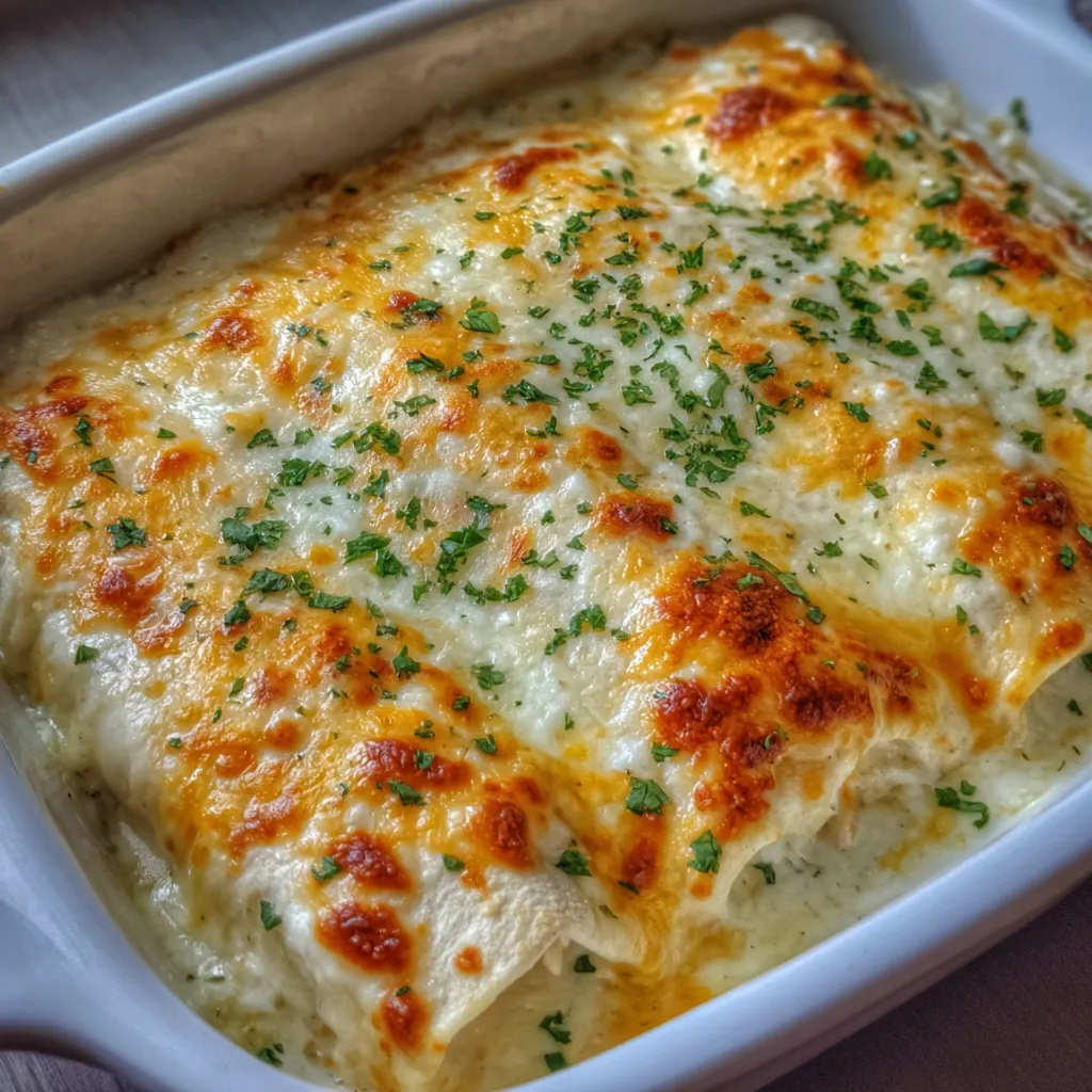 Baked creamy chicken enchiladas