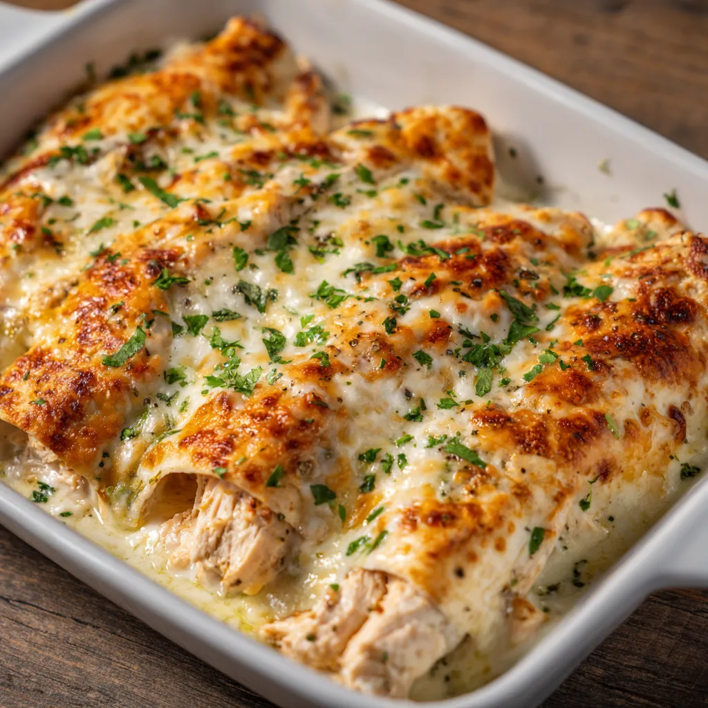 White sauce enchiladas close-up