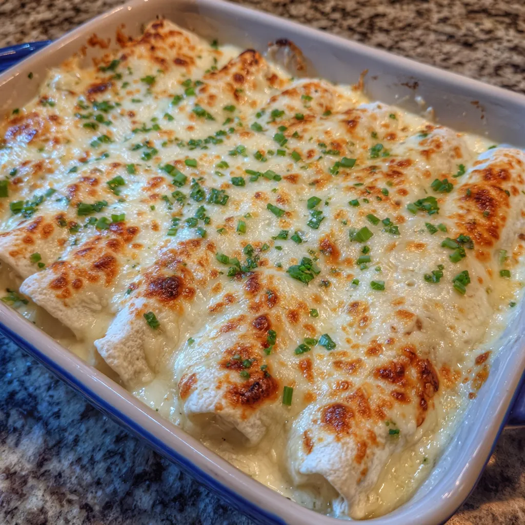Chicken enchiladas with sour cream sauce