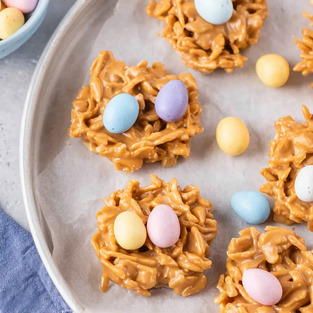 Easter haystack cookies close-up