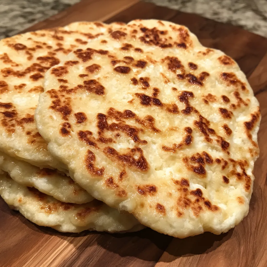 Flatbread cooking in skillet