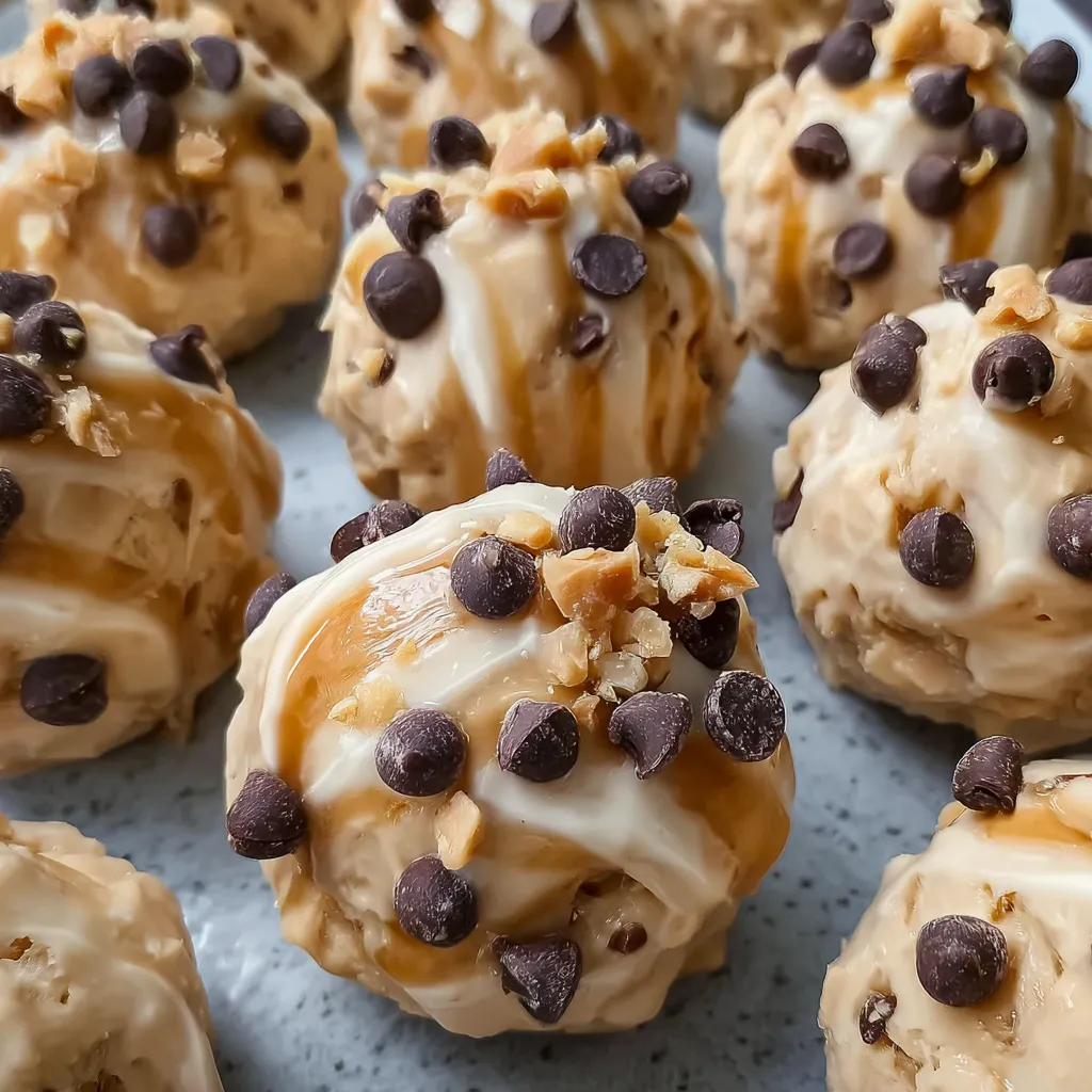 Frozen yogurt snack bites on tray