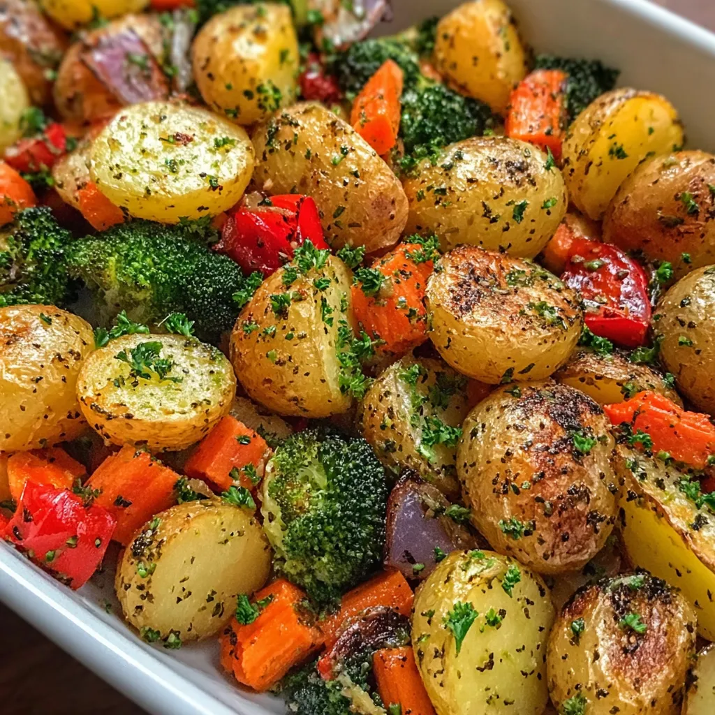 Oven roasted mixed vegetables with potatoes