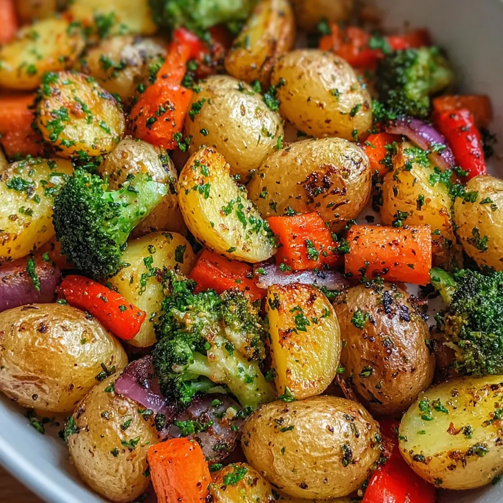 Crispy roasted vegetables with herbs