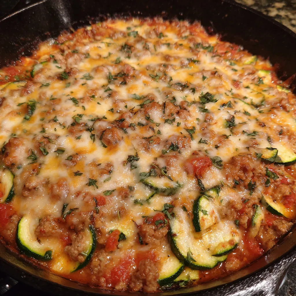 Turkey zucchini bake with cheese