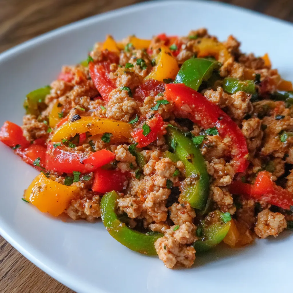 Turkey and bell pepper stir fry