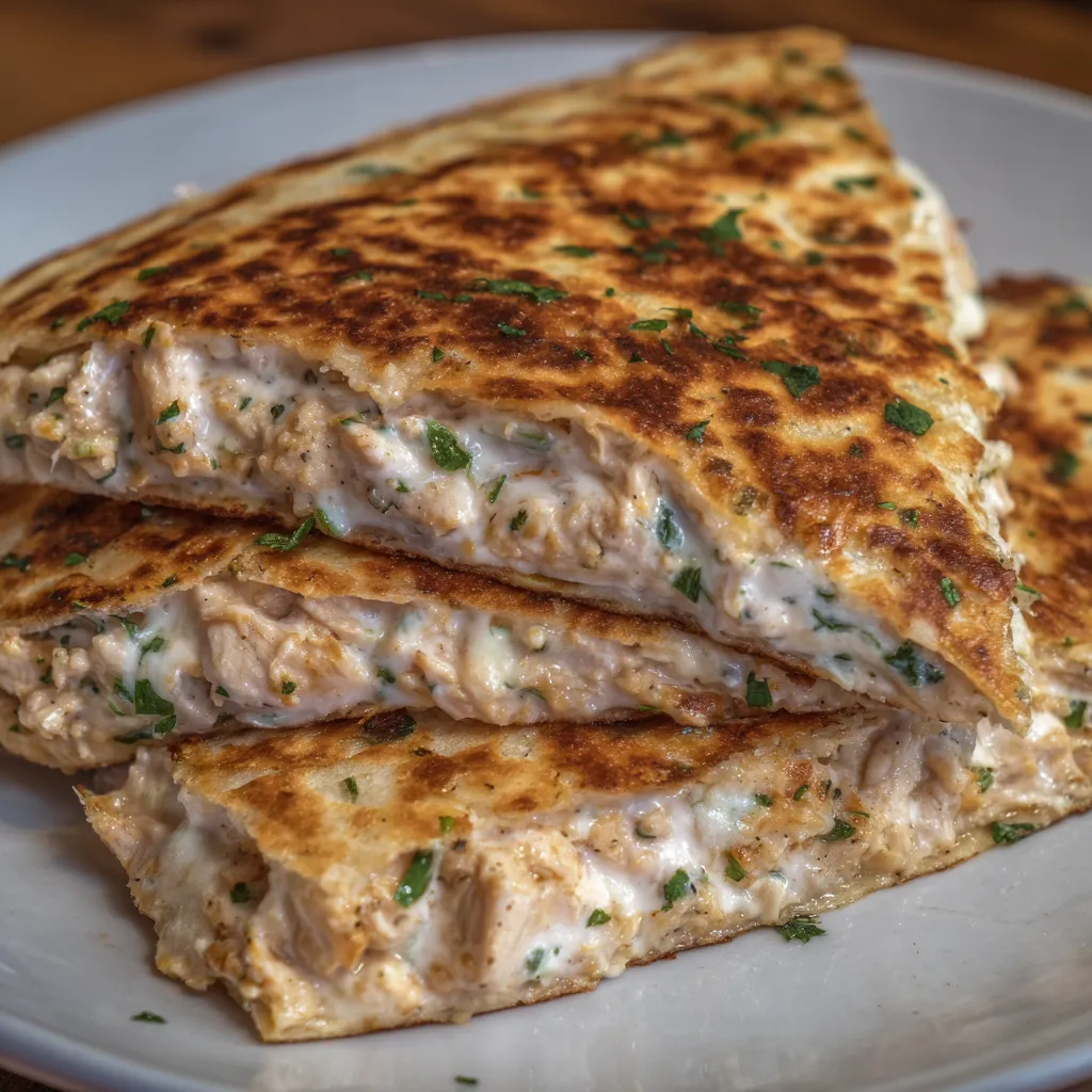 Sliced chicken quesadilla