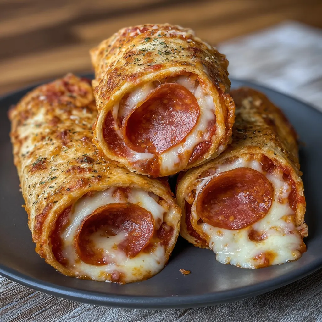 Homemade pizza rolls baked
