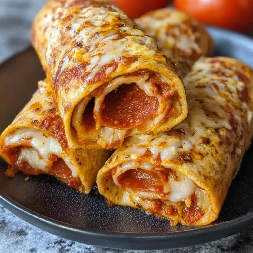 Protein pizza roll close-up