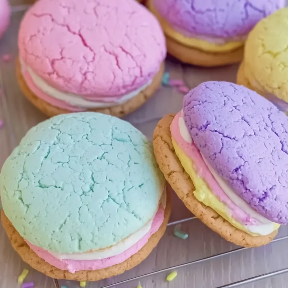 Sugar cookie sandwich close-up