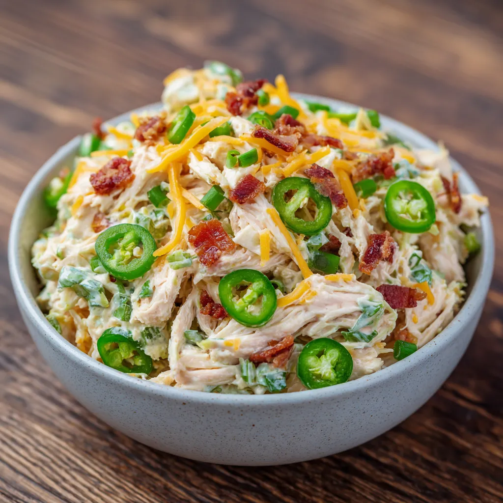 Low carb jalapeño chicken salad bowl