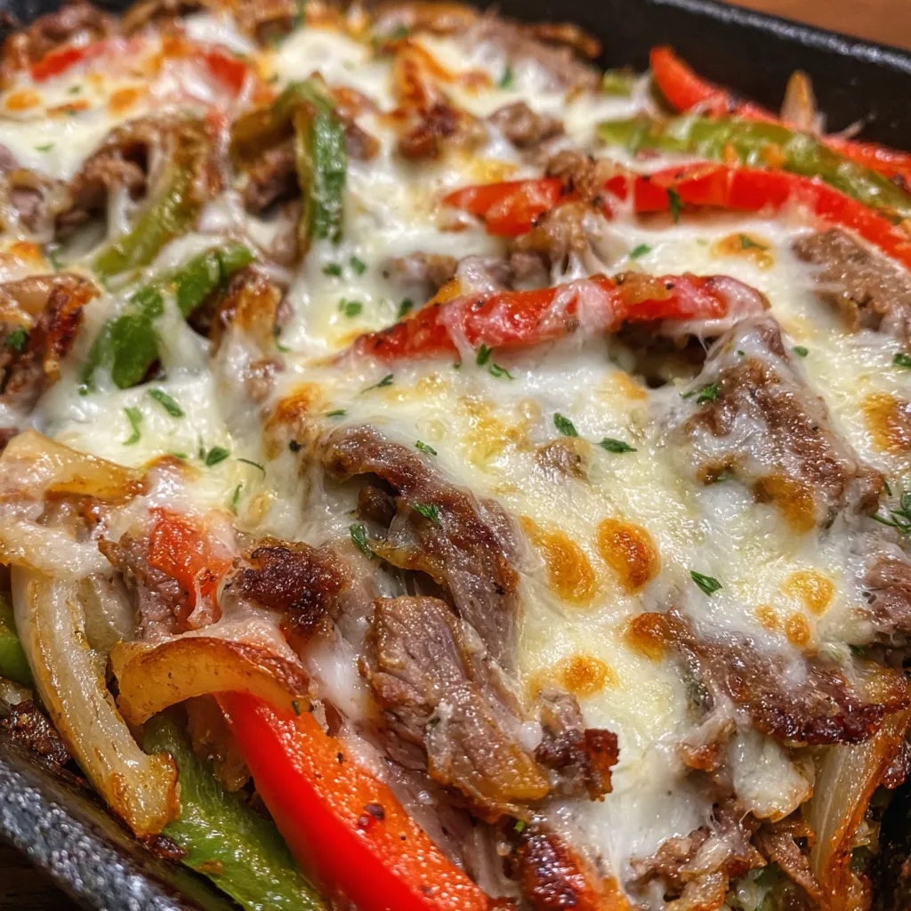 Low carb Philly cheesesteak casserole