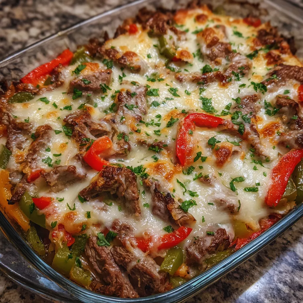 Steak and pepper casserole