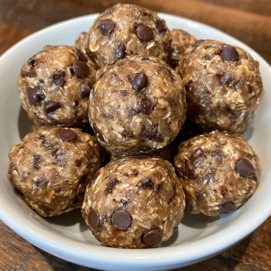 Peanut butter protein balls close-up