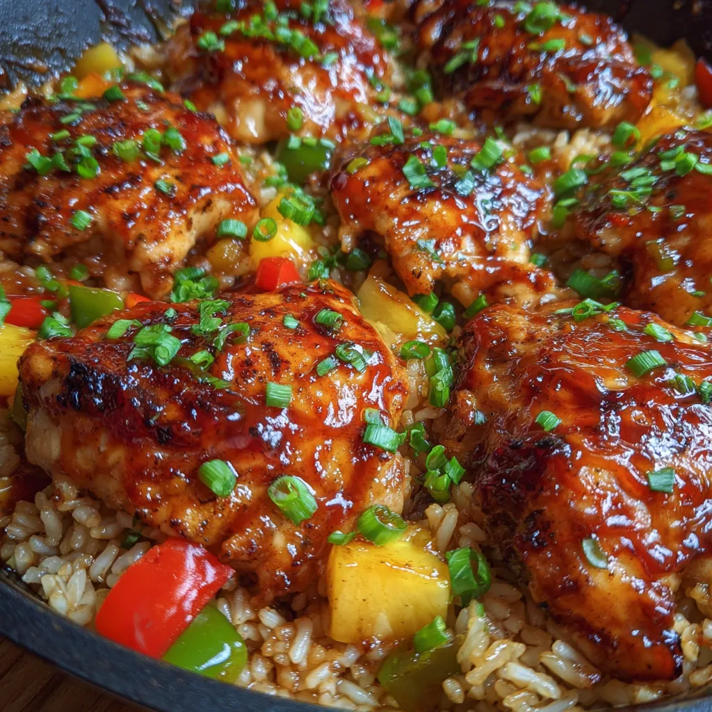 Honey BBQ chicken dinner close-up
