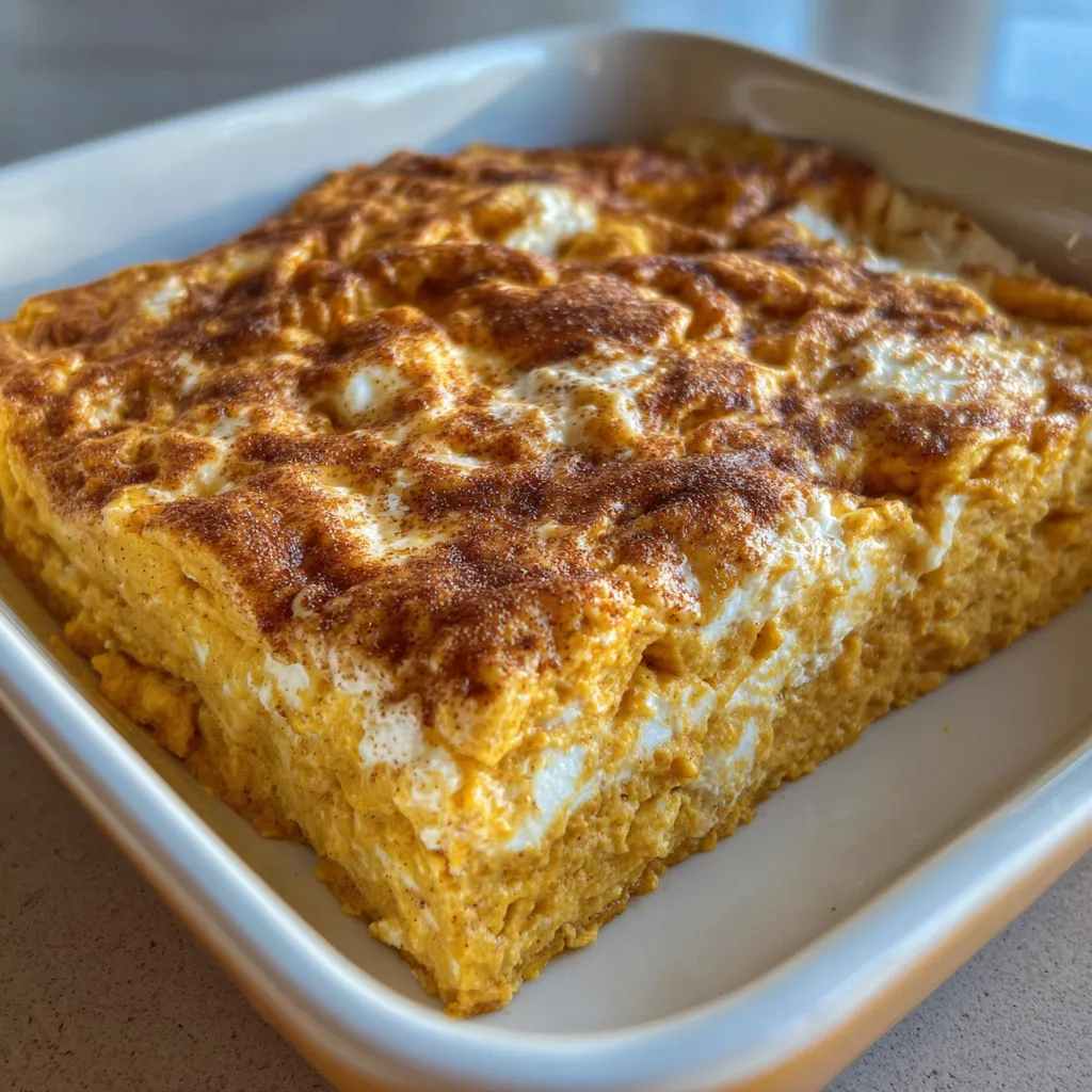 Pumpkin breakfast bake close-up