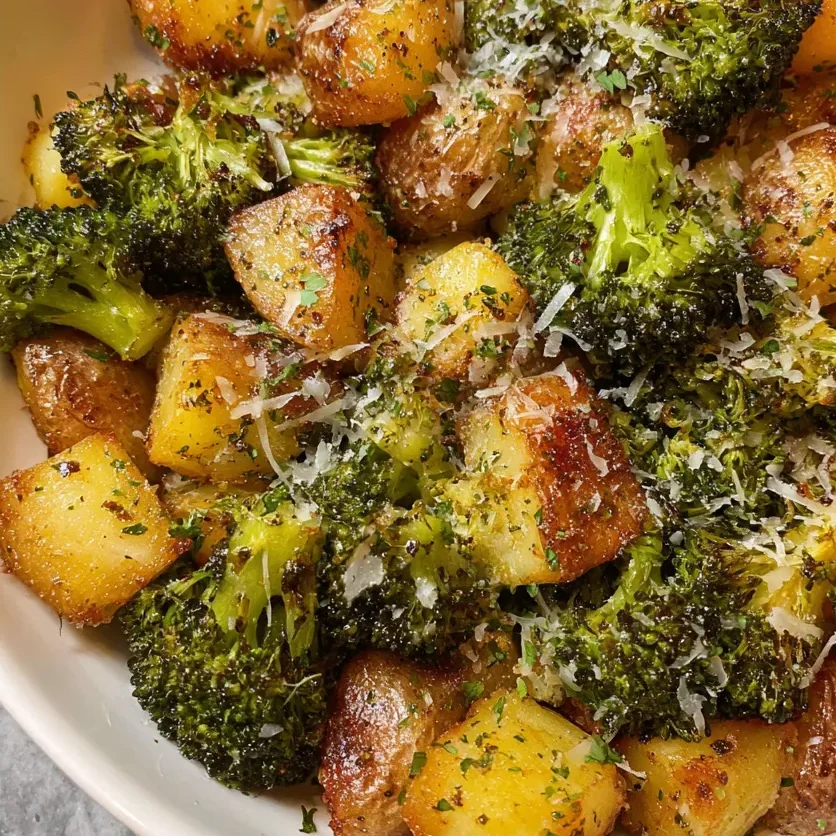 Oven roasted broccoli and potatoes