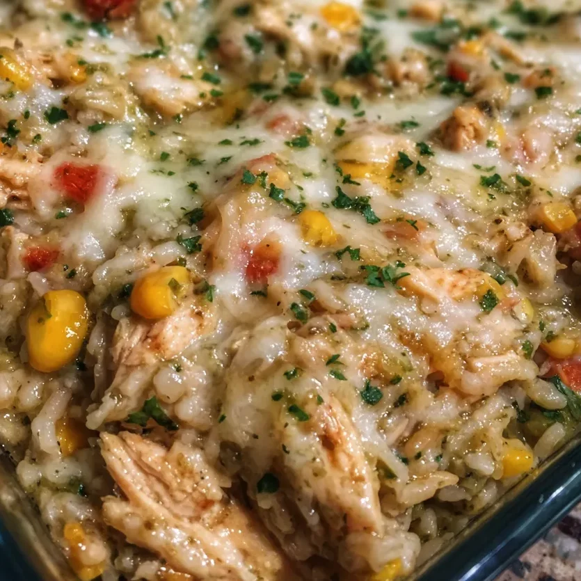 Easy chicken casserole with salsa verde