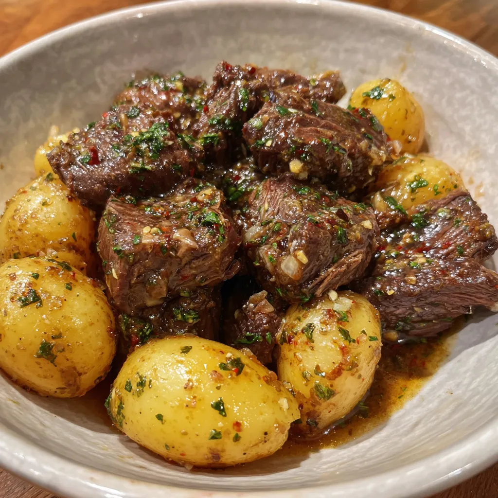Slow cooker garlic butter beef bites