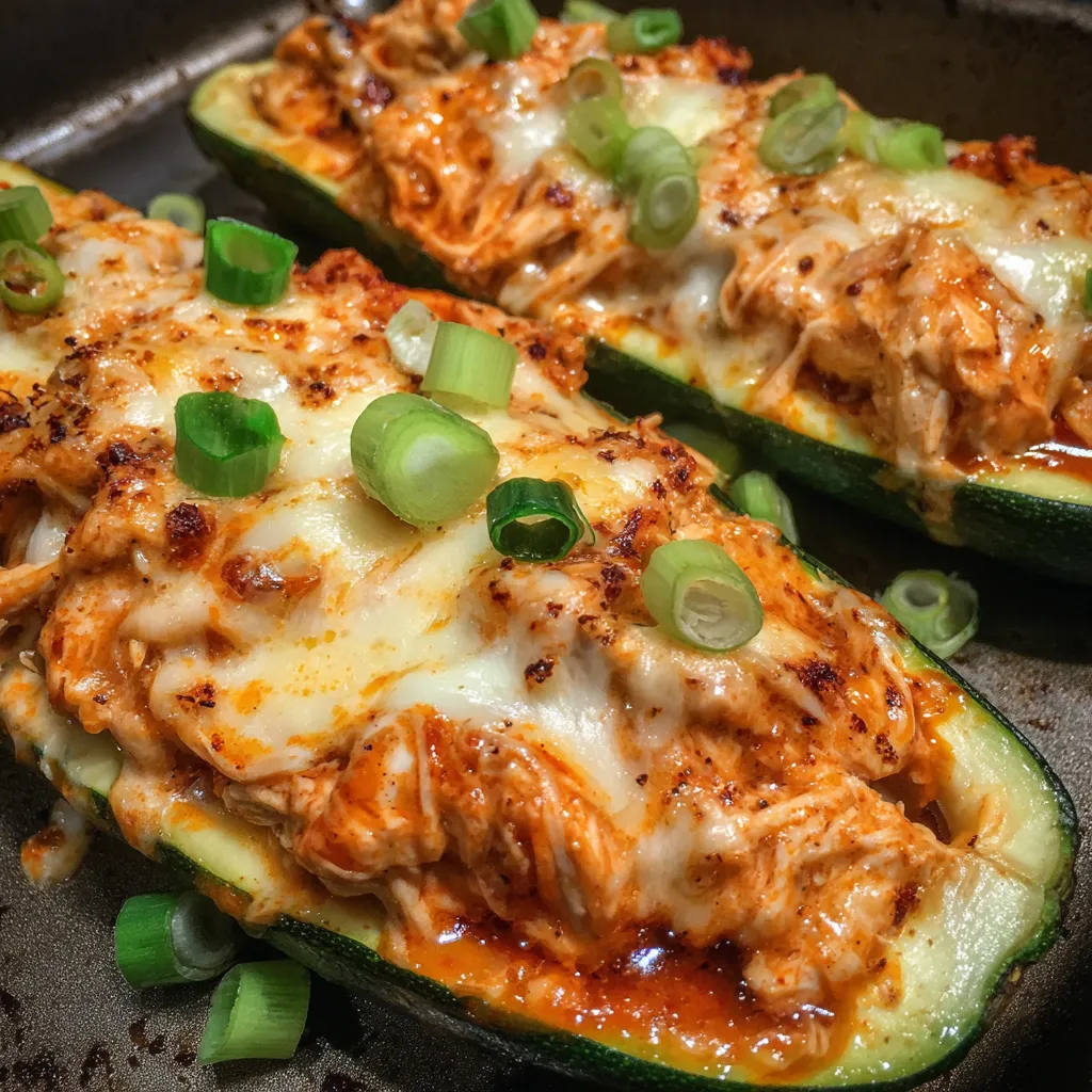 Zucchini boats in baking dish