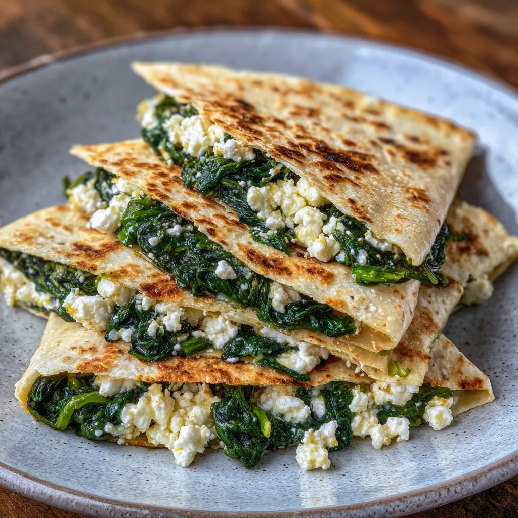 Quesadilla slices on plate