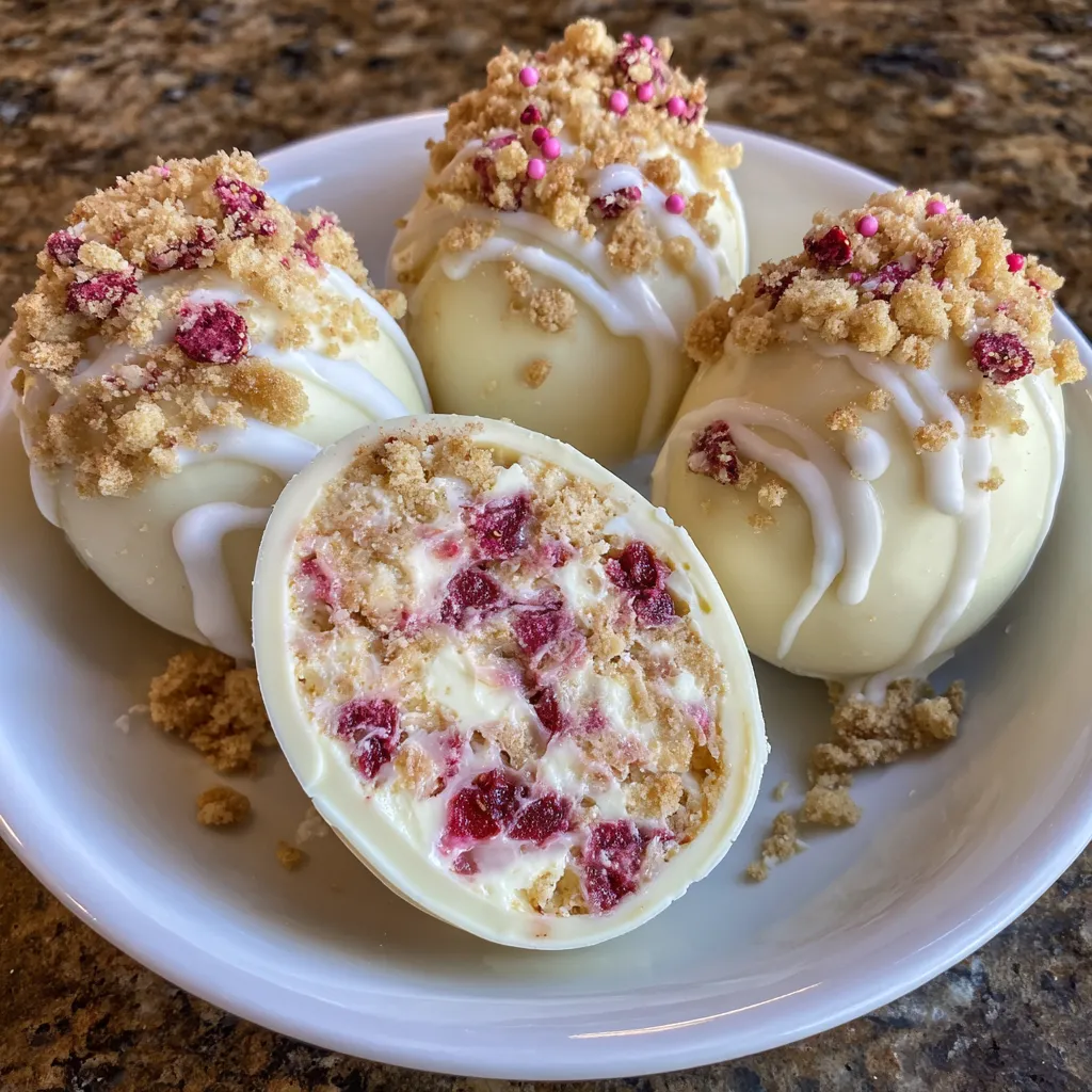 Easter dessert eggs on plate