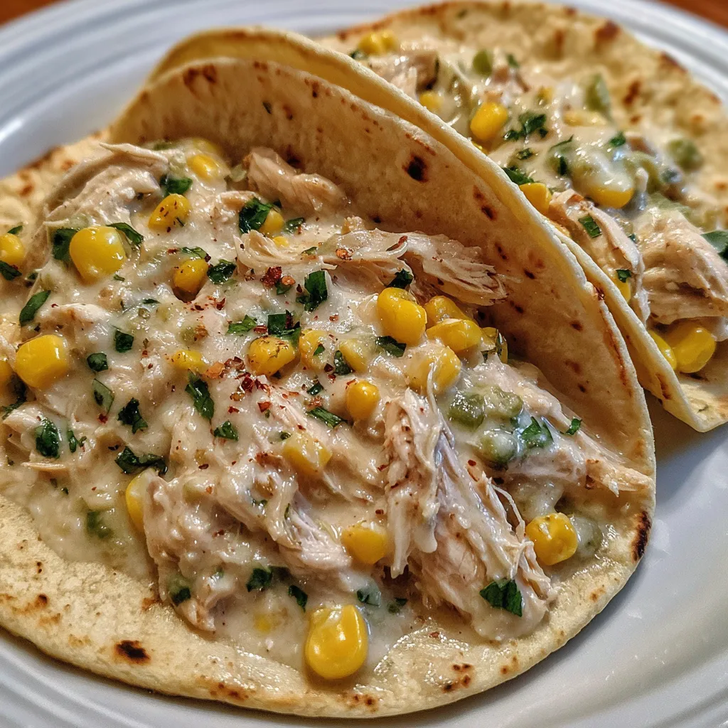 White chicken chili tacos