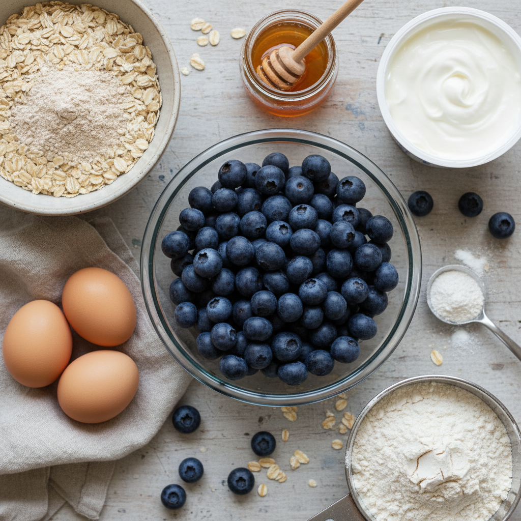 Blueberry Oat Protein Breakfast Cups ingredients