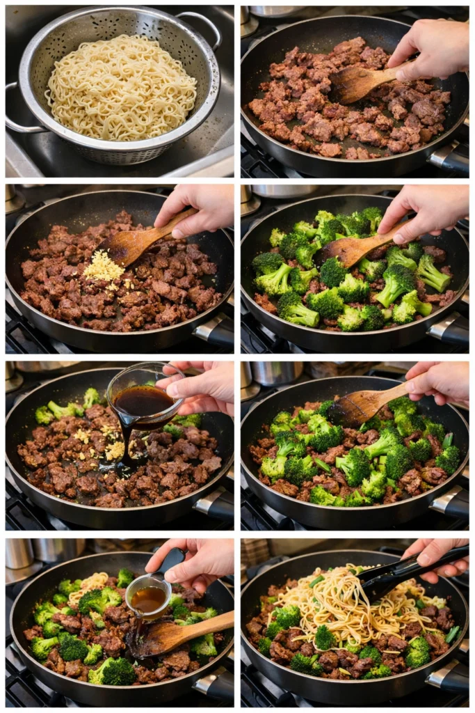 Beef and Broccoli Ramen Stir Fry