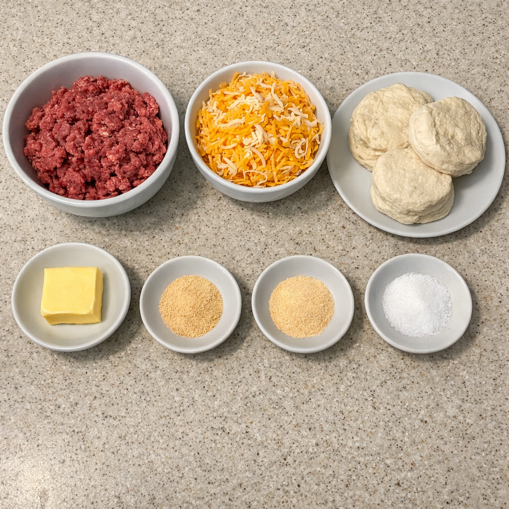 Cheesy Beef Biscuit Bombs