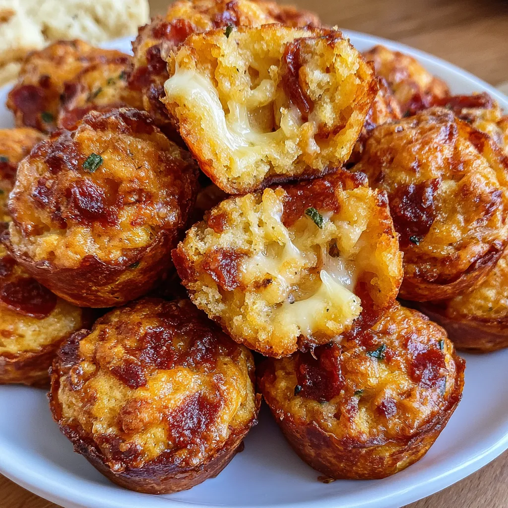 Cheesy Beef Pepperoni Bites