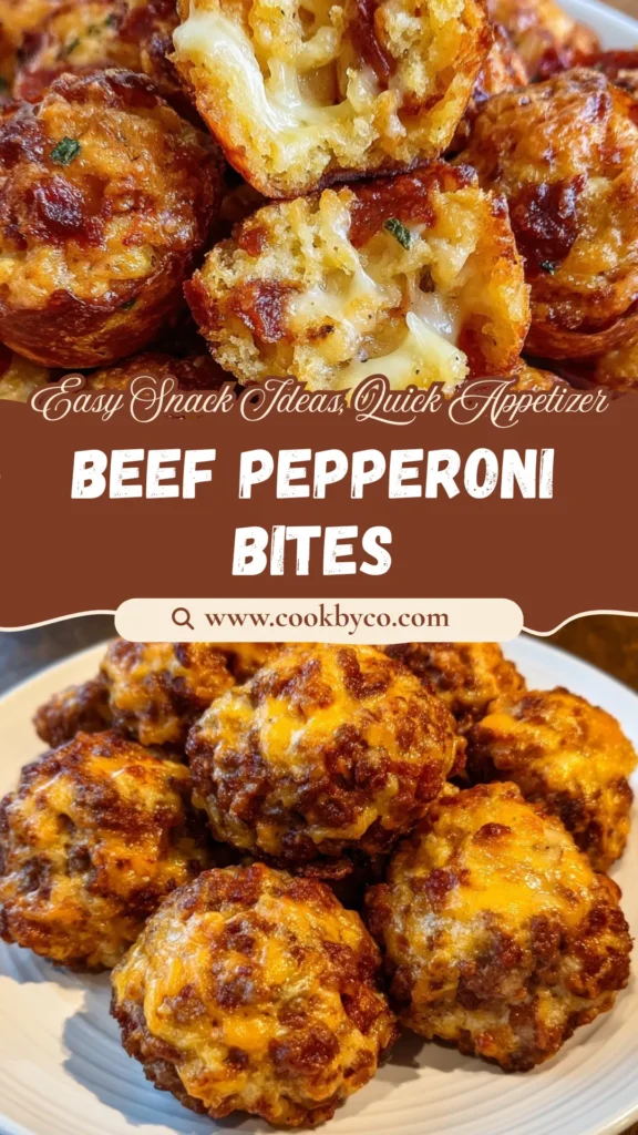 Cheesy Beef Pepperoni Bites