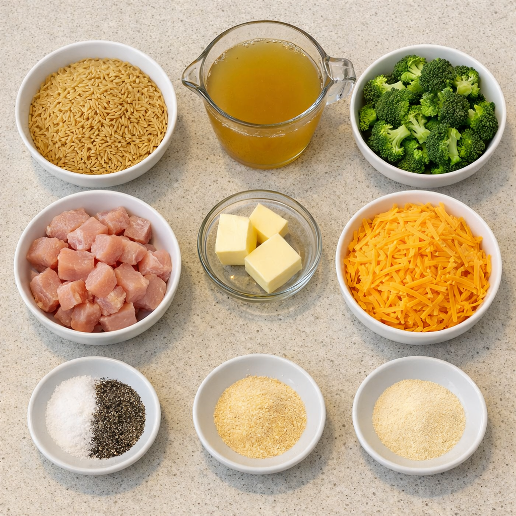 Cheesy Chicken Broccoli Orzo