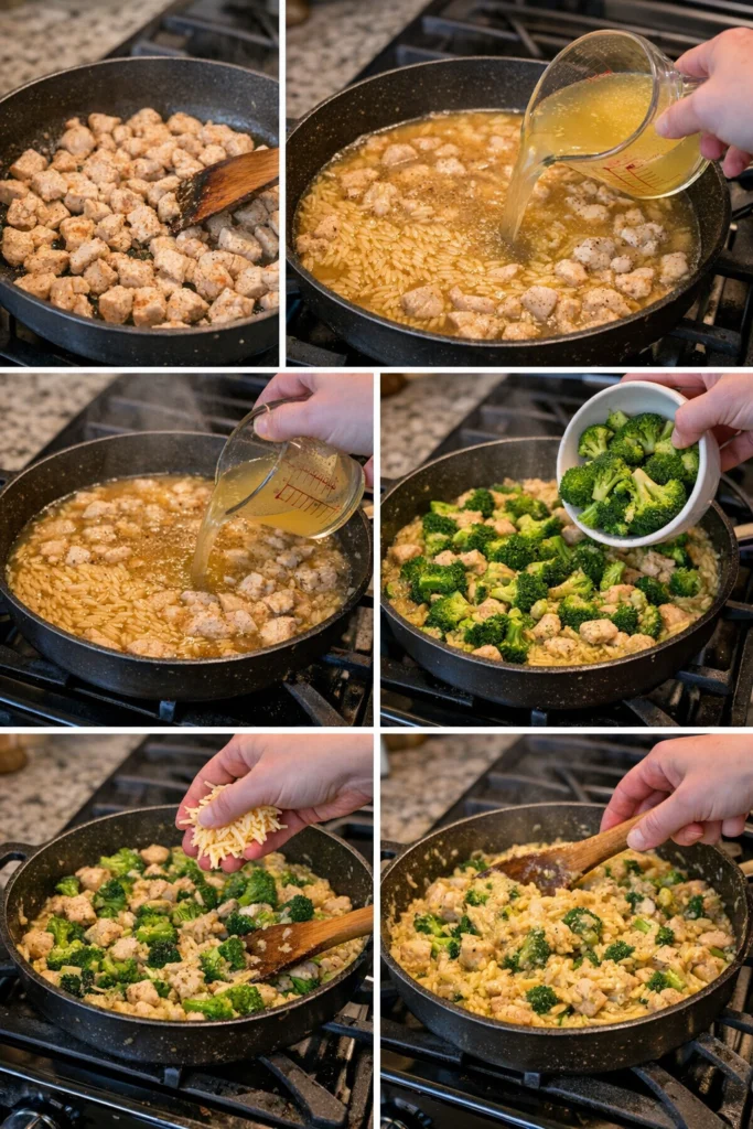 Cheesy Chicken Broccoli Orzo