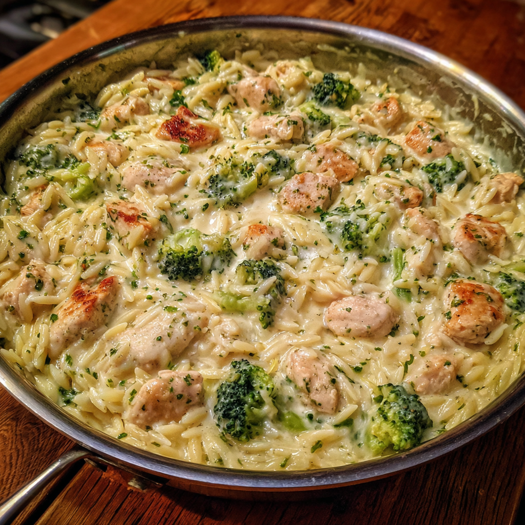 Cheesy Chicken Broccoli Orzo