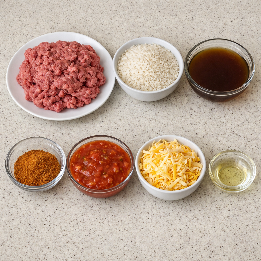 Cheesy Taco Ground Beef and Rice