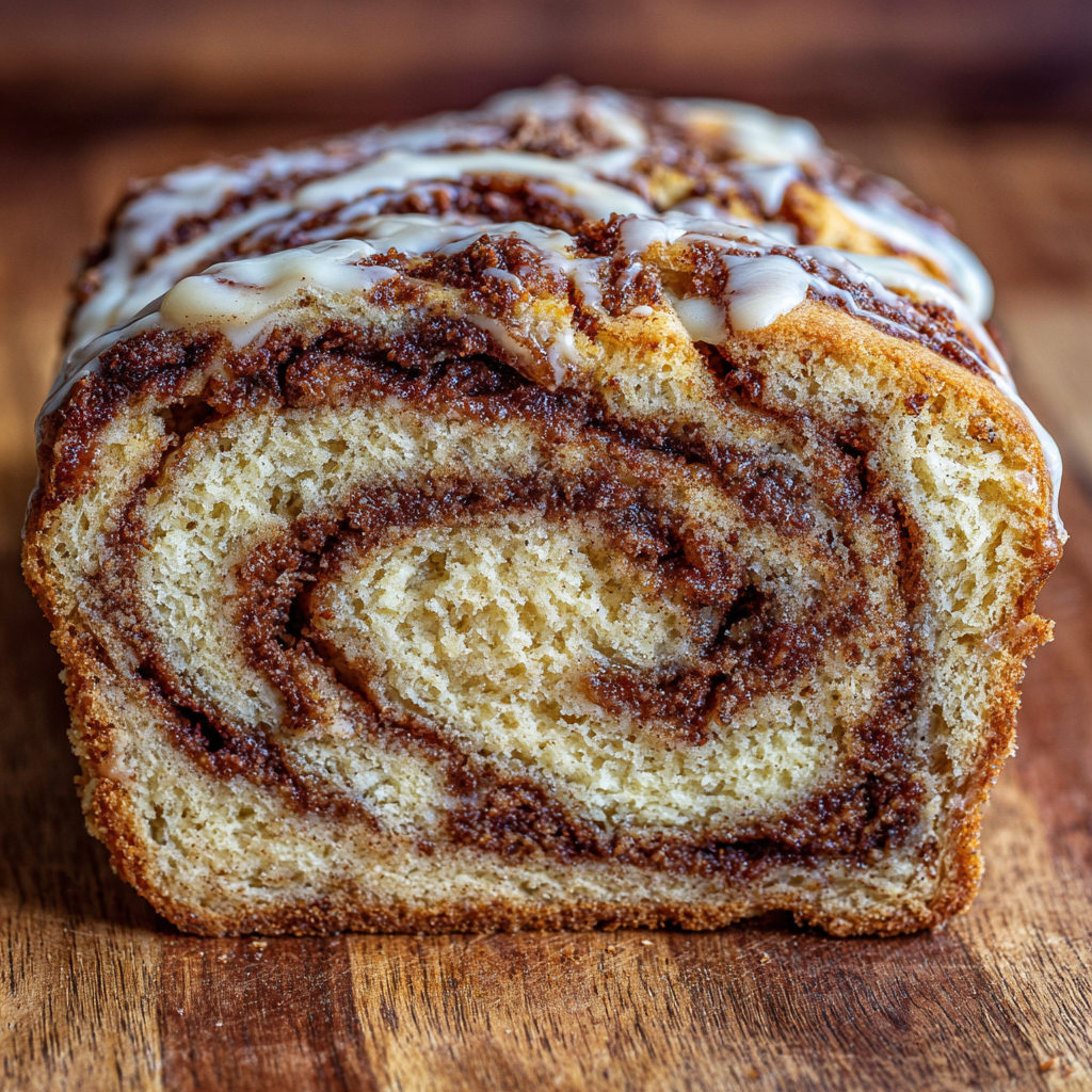 Healthy cinnamon roll loaf sliced