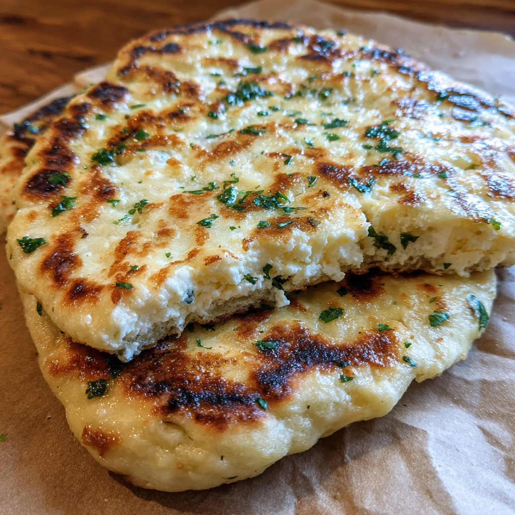 Cottage Cheese Garlic Skillet Naan